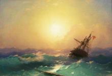 Описание картины Ивана Айвазовского «Буря на черном море